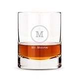 Personalized Classic Rocks Glass with Typewriter Monogram Etching