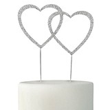 Weddingstar Crystal Rhinestone Double-Heart Cake Stopper (Gold/Silver)