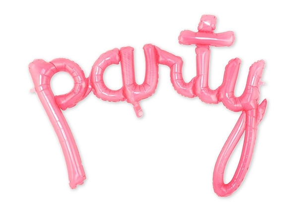 Weddingstar Pink Mylar Foil Letter Balloon Decoration - Cursive Party