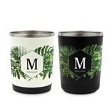 Custom Printed Reusable Metal Coffee Cup Sleeve - Greenery Monogram