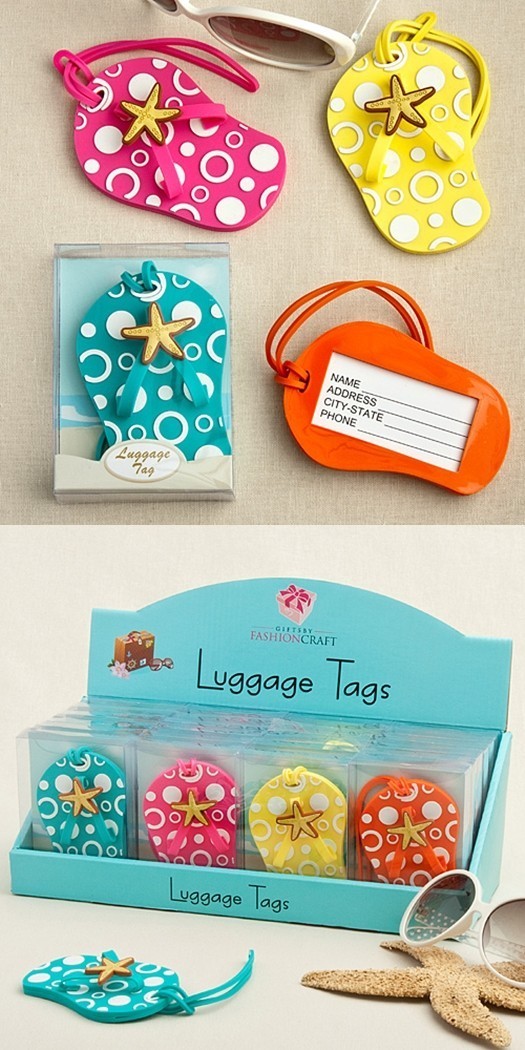 FashionCraft Fun Colorful Flip-Flop-Shaped Luggage Tags (Set of 24)