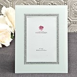 FashionCraft Chic White Beveled-Glass Frame with Silver Inner Border