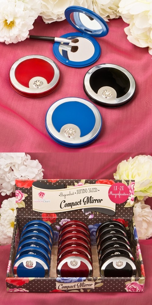 FashionCraft Bejeweled Luxury Compact Mirrors (Set of 18)