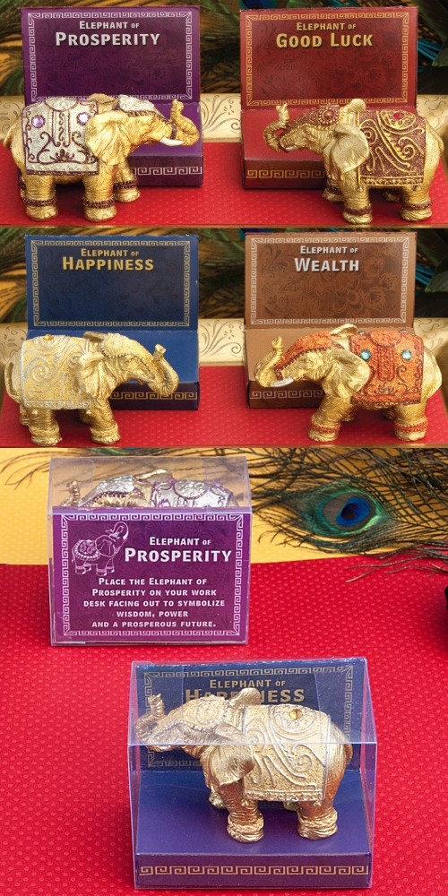 Decorative Good Fortune Mini Elephants (Assorted Set of 4)