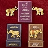 Lucky Golden Elephants with Upswung Trunks Magnets (Set of 12)