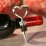 FashionCraft Beautiful Heart-Topped Chrome Wine Bottle Stopper