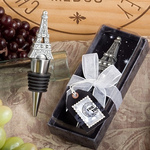 FashionCraft Eiffel Tower Wine Bottle Stopper Favor with Rhinestones