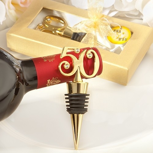 FashionCraft Celebrate 50 Years Bottle Stopper with Rhinestone Accents