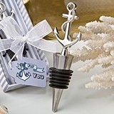 FashionCraft Nautical-Themed Anchor-Topped Chrome Bottle Stopper