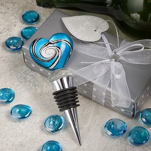 Stunning Murano Glass Collection Heart Design Wine Bottle Stopper