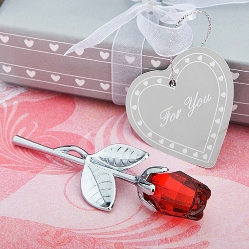 FashionCraft Choice Crystal Collection Red Rose Favor