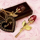 FashionCraft Choice Crystal Collection Gold-Plated Long Stem Red Rose