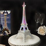 Eiffel Tower Centerpiece/Cake Topper with Multi Colored LED Lights