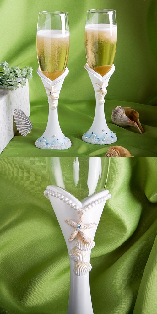 FashionCraft Finishing Touches Beach-Themed Champagne Flutes