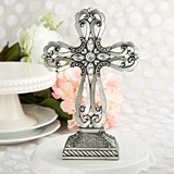 FashionCraft Large Pewter Cross Statue with Antique Accents