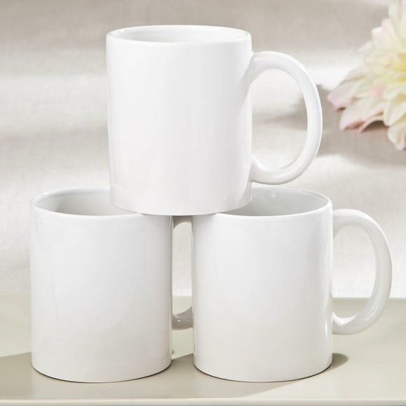 Perfectly Plain Collection White Ceramic Coffee Mug