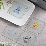 Personalized Silkscreened Monogrammed Collection Glass Coasters