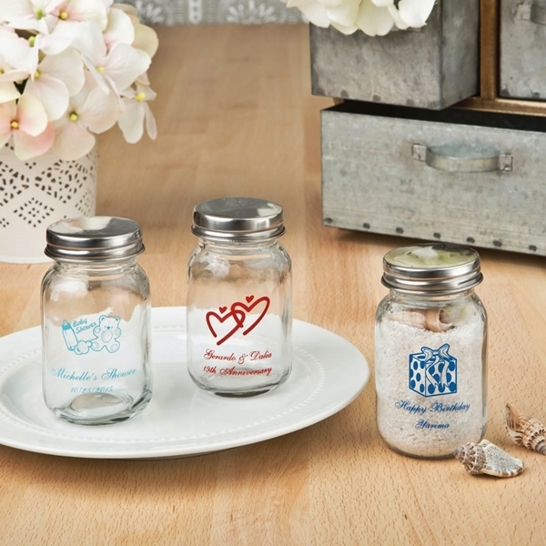 Silkscreened Birthday Designs Personalized Mini Mason Jar w/ Screwtop