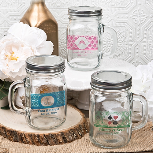 Clearly Custom Collection Personalized Mason Jar w/ Handle & Screw Top