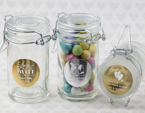 Personalized Metallics Collection Glass Apothecary Jar