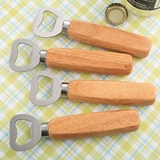 FashionCraft Blank Wood-Handled Bottle Opener with Stainless Steel Top