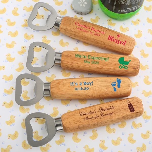 Personalized WoodHandled Bottle Opener (Baby Shower Designs