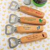 Personalized Wood-Handled Bottle Opener (Baby Shower Designs)