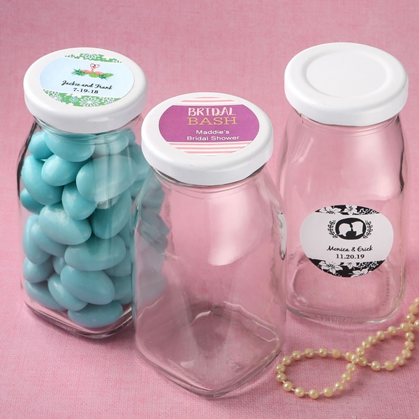 Personalized Expressions Collection Vintage-Look Glass Milk Bottle