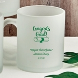 Personalized Silkscreened Frosted Glass Coffee Mug (Graduation)
