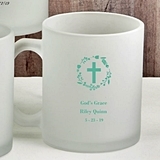 Personalized Silkscreened Frosted Glass Coffee Mug - Religious Events