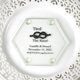 Personalized Silkscreened Hexagonal Glass Coasters for All Occasions