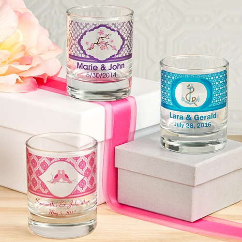 Clearly Custom Collection Personalized Round Shot Glass/Votive Holder