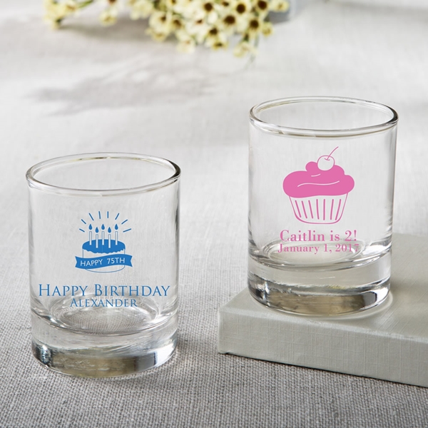 Silkscreened Collection Personalized Birthday Designs Shot Glasses