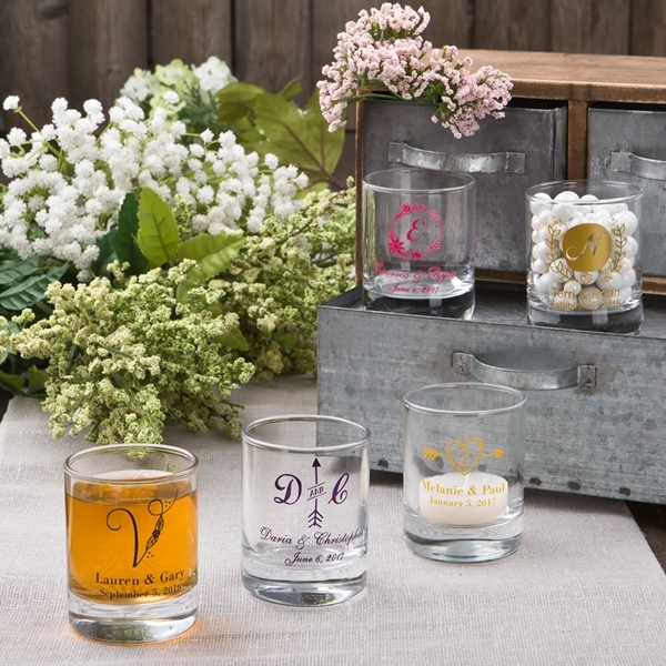 Personalized Silkscreened Monogrammed Collection Shot Glasses/Votives