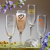 Silkscreened Collection Personalized Traditional Glass Champagne Flute