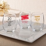 Personalized Birthday Designs 9 oz. Stemless Wine Glasses