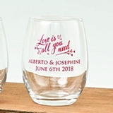 Personalized Silkscreened Expressions Collection 9 ounce Wine Glasses