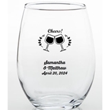 Custom Personalized Stiletto Diamond Stem or Stemless Wine Glasses – Give  Me Glam Events Creations