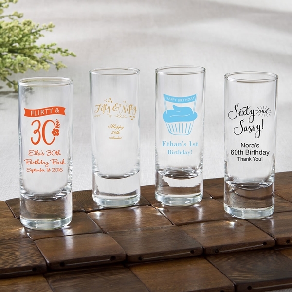 Silkscreened Glassware Collection Personalized Birthday Shooter Glass