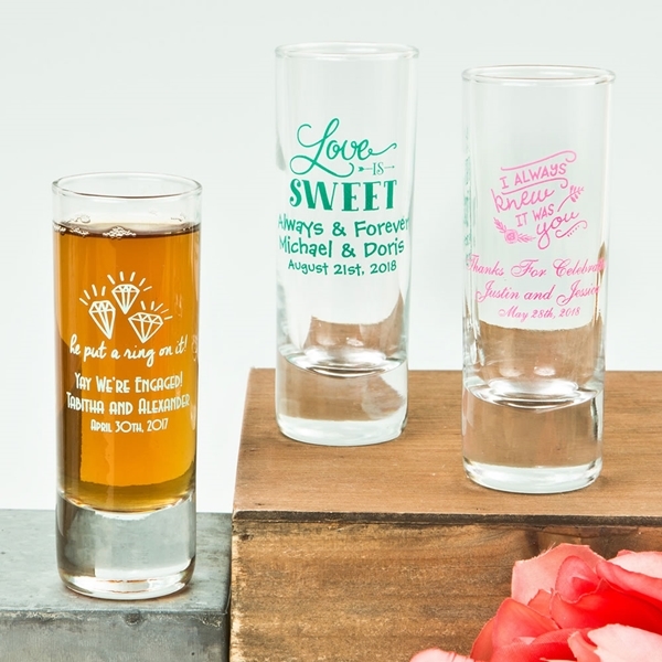 Silkscreened Expressions Collection Personalized 2 oz Shooter Glasses