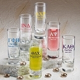 Silkscreened Glassware Personalized Greek Designs Shooter Glasses