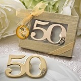 50th Design Golden Bottle Opener (Anniversary or Milestone Birthday)