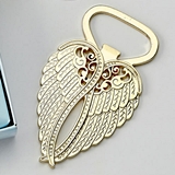 FashionCraft Gold-Colored Cast-Metal Angel Wings Bottle Opener