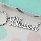 FashionCraft 'Blessed' Theme Silver-Colored-Metal Key Chain