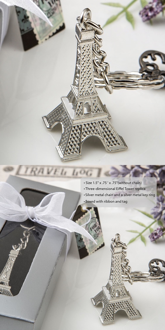 FashionCraft Silver-Metal Key Chain with Eiffel Tower Charm