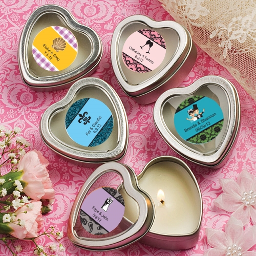 Personalized Expressions Heart-Shaped Candle Tin (Wedding)