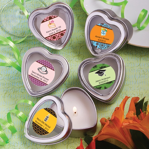 Personalized Expressions Heart-Shaped Candle Tin (Celebrations)