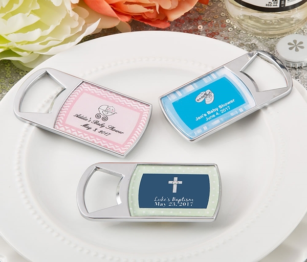 Personalized Expressions Epoxy Dome Metal Bottle Opener (Baby Shower)