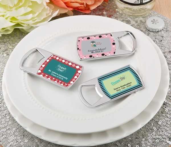 Personalized Expressions Epoxy Dome Metal Bottle Opener (Graduation)