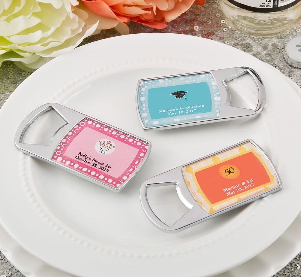 Personalized Expressions Epoxy Dome Metal Bottle Opener (Birthday)
